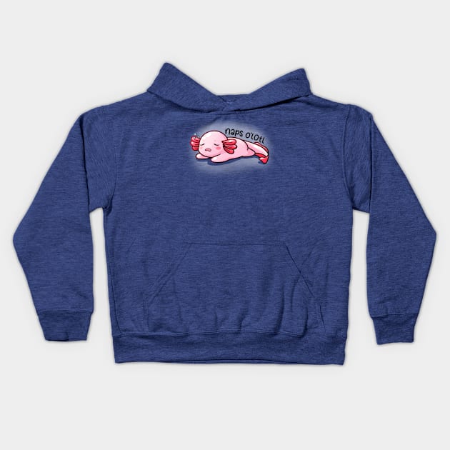 Nap O’Lotl | Axolotl Pun Kids Hoodie by Sammy Doo